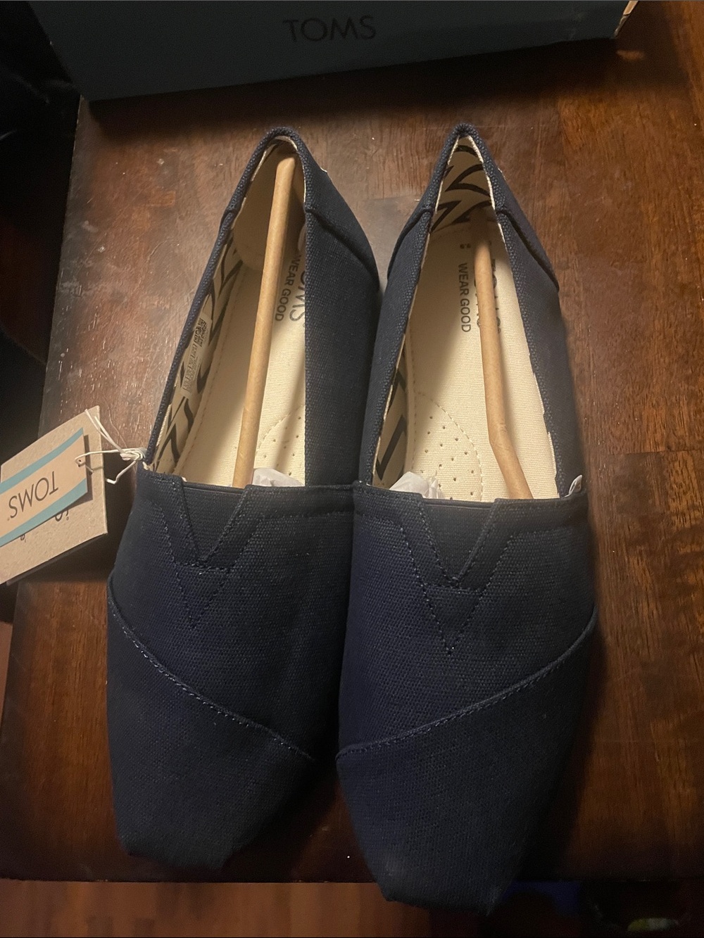 Toms Navy Canvas Slip-On Loafers for Women New boxed